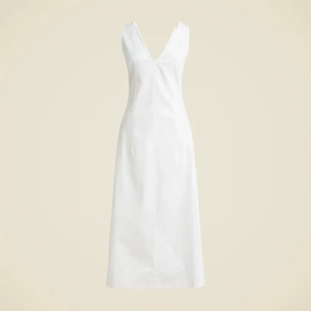 J. Crew Corset midi dress in stretch twill in White Size 10 NWT CI668